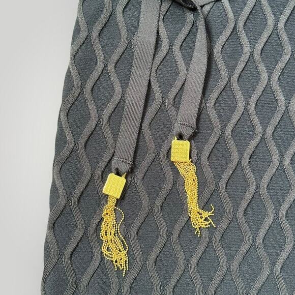 GUESS Genna Diamond Knit Sweater Dress Women's Size L Blackened Blue - Picture 3 of 12